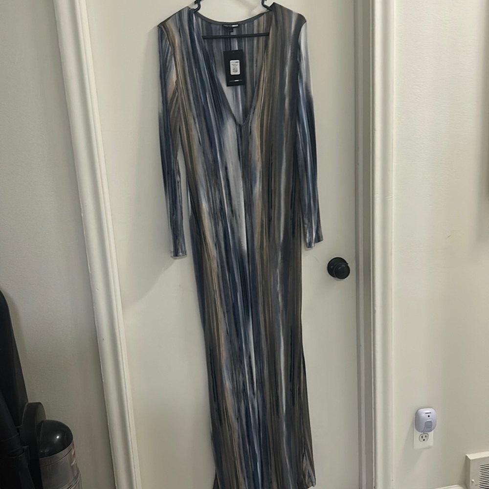 Fashion Nova Maxi Dress black multi-color